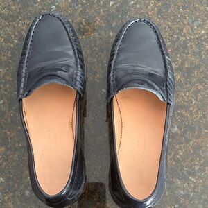 J. Crew Navy Leather Loafers for Women